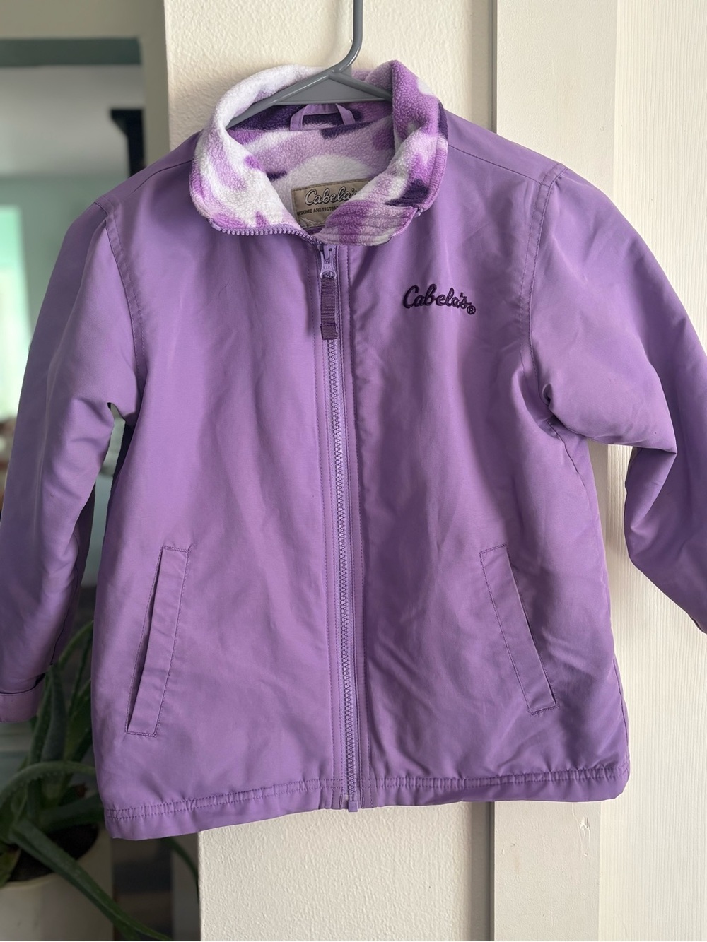 Cabela's Kids Lavender Purple Fleece-Lined Raincoat
